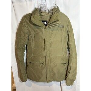 The North Face Heavenly Jacket Women’s Burnt Olive Green Down Coat Puffer Hood S